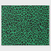 Irish Green Leopard Print Wrapping Paper Cadeaupapier (Vlak)
