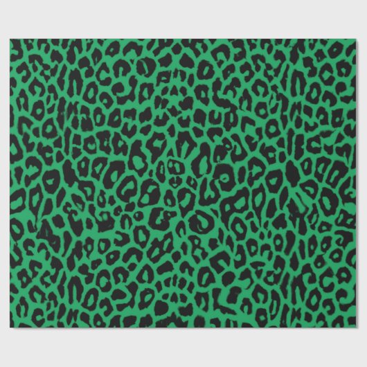 Irish Green Leopard Print Wrapping Paper Cadeaupapier (Vlak)