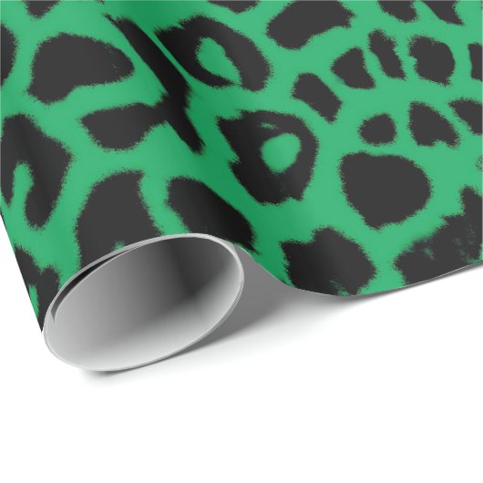 Irish Green Leopard Print Wrapping Paper Cadeaupapier (Rol Hoek)