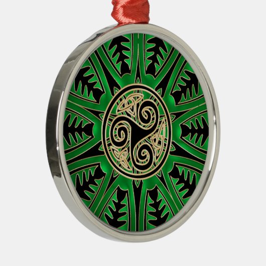 Irish Green Mandala Celtic Tris Ornament (Rechts)