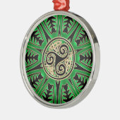 Irish Green Mandala Celtic Tris Ornament (Links)