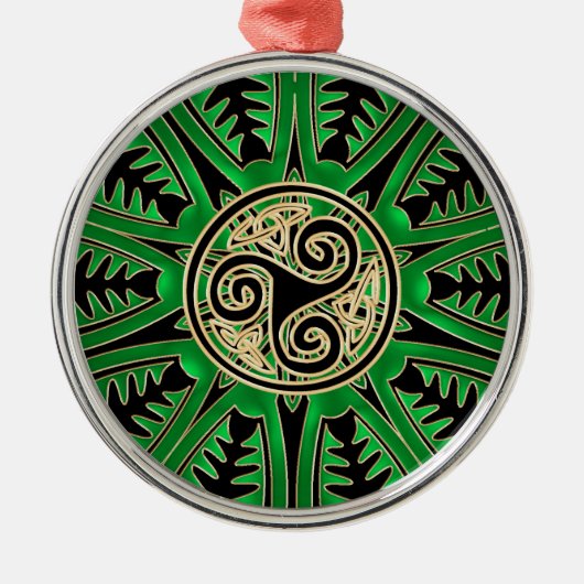 Irish Green Mandala Celtic Tris Ornament (Voorkant)