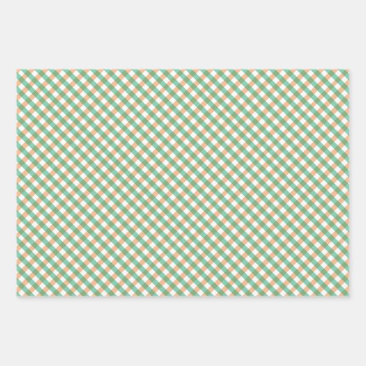 Irish Green & Oranje St. Patrick's Day Patronen Inpakpapier Vel (Voorkant 3)