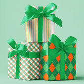 Irish Green & Oranje St. Patrick's Day Patronen Inpakpapier Vel