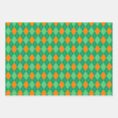 Irish Green & Oranje St. Patrick's Day Patronen Inpakpapier Vel (Voorkant)