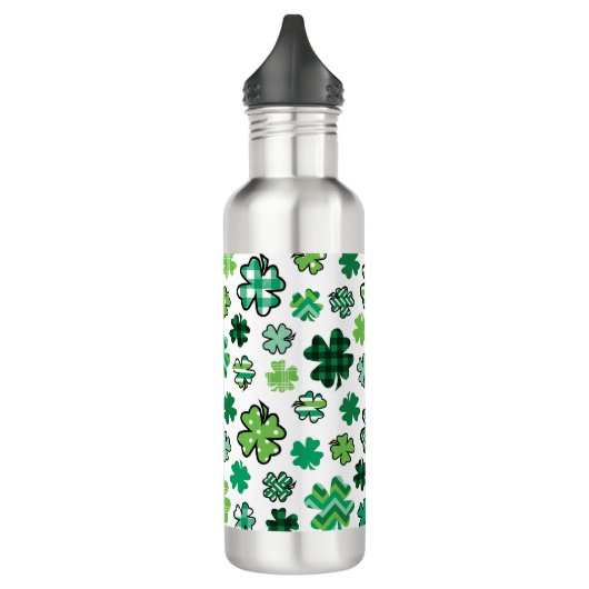 Irish Green Pattern Shamrocks Waterfles (Links)