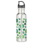 Irish Green Pattern Shamrocks Waterfles (Achterkant)