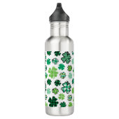 Irish Green Pattern Shamrocks Waterfles (Rechts)