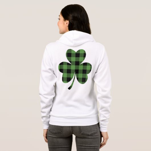 Irish Green Pset Shamrock St Patrick's Day Hoodie (Achterkant volledig)