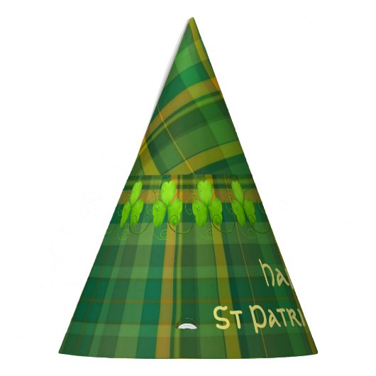 Irish Green Pset (Tartan) Custom Feesthoedjes (Links)