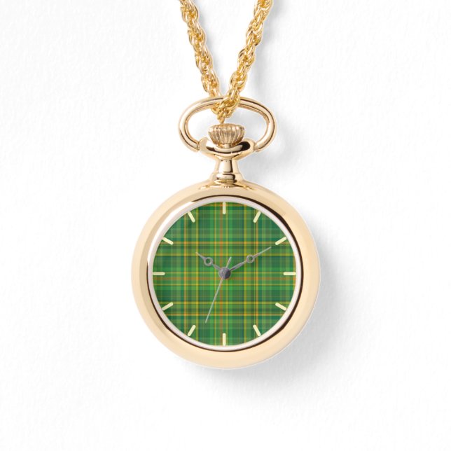 Irish Green Pset (Tartan) Custom Horloge (Voorkant)