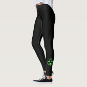 Irish Green Shamrock Black St Patricks Day Leggings (Links)