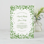 Irish Green Shamrock bruiloft Kaart (Staand voorkant)