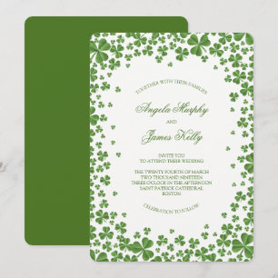 Irish Green Shamrock bruiloft Kaart