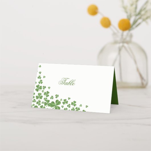 Irish Green Shamrock bruiloft Plaatskaartje (Voorkant)