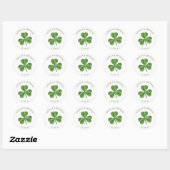 Irish Green Shamrock bruiloft Ronde Sticker (Vel)