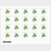 Irish Green Shamrock bruiloft Vierkante Sticker (Vel)