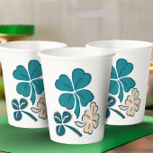 Irish Green Shamrock Clover Drawing Papieren Bekers