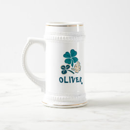 Irish Green Shamrock Clover - gepersonaliseerd Bierpul