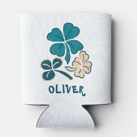 Irish Green Shamrock Clover - gepersonaliseerd Blikjeskoeler (Achterkant)