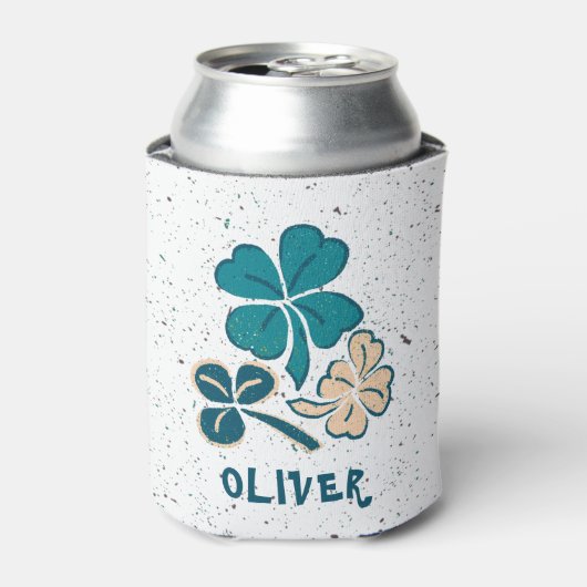Irish Green Shamrock Clover - gepersonaliseerd Blikjeskoeler (Blikje Voorkant)