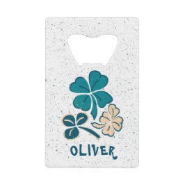 Irish Green Shamrock Clover - gepersonaliseerd Creditkaart Flessenopener