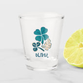 Irish Green Shamrock Clover - gepersonaliseerd Shot Glas (Voorkant)