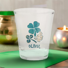 Irish Green Shamrock Clover - gepersonaliseerd Shot Glas