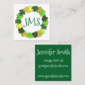 Irish Green Shamrock Clover Luck St. Patrick's Day Vierkante Visitekaartje (Voorkant / Achterkant)