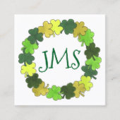 Irish Green Shamrock Clover Luck St. Patrick's Day Vierkante Visitekaartje (Voorkant)