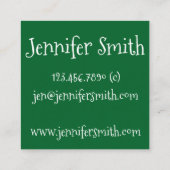 Irish Green Shamrock Clover Luck St. Patrick's Day Vierkante Visitekaartje (Achterkant)