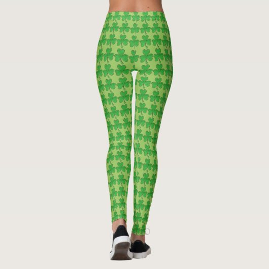 Irish Green Shamrock Clover St. Patrick's Day Leggings (Achterkant)