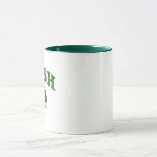 Irish Green Shamrock Design Two Tone Coffee Mok (Midden)