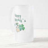 Irish Green Shamrock Happy St. Patrick's Day Matglas Bierpul (Voorkant links)