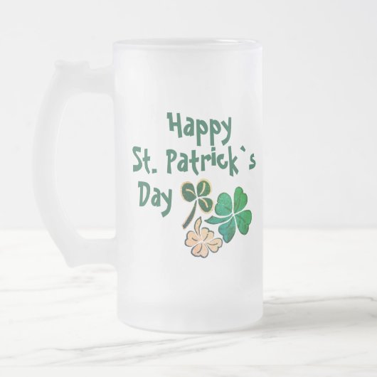 Irish Green Shamrock Happy St. Patrick's Day Matglas Bierpul (Links)