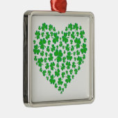 Irish Green Shamrock Heart Metalen Ornament (Rechts)