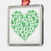 Irish Green Shamrock Heart Metalen Ornament (Links)