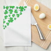 Irish Green Shamrock Heart Theedoek (Quarter Fold)