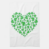 Irish Green Shamrock Heart Theedoek (Verticaal)