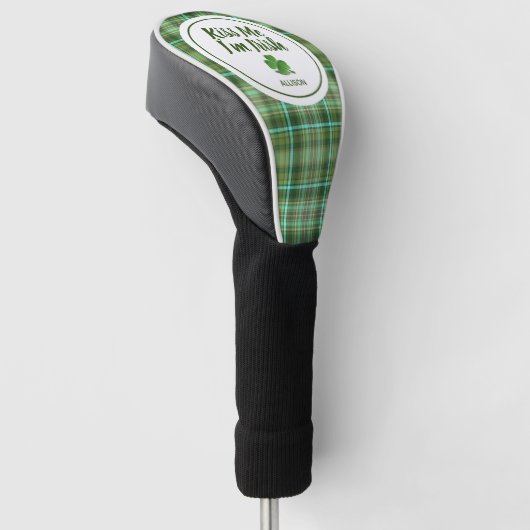 Irish Green Shamrock St Patricks Day Monogram Golfheadcover (Schuin)