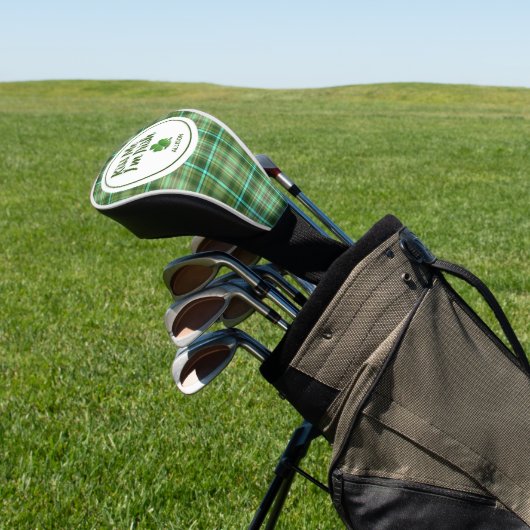 Irish Green Shamrock St Patricks Day Monogram Golfheadcover (Insitu)