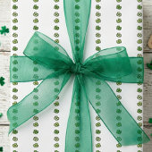 Irish Green Shamrock Stripes Cadeaupapier