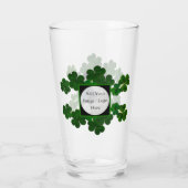 Irish Green Shamrocks Clover Logo Sjabloon Glas (Achterkant)