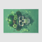 Irish Green Skull Flowers Pet Decoupage R 141 Tissuepapier (Voorkant)
