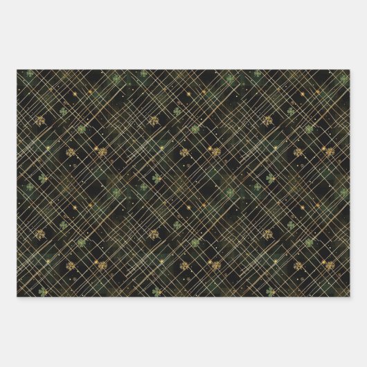 Irish Green St. Patrick Tartan Plaid set 2 Inpakpapier Vel (Voorkant 3)