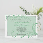 Irish Green White Celtic Wedding Invitation Kaart (Staand voorkant)