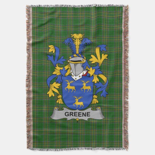 Irish Greene Coat of Arms Family Crest Ireland Deken (Voorkant Verticaal)