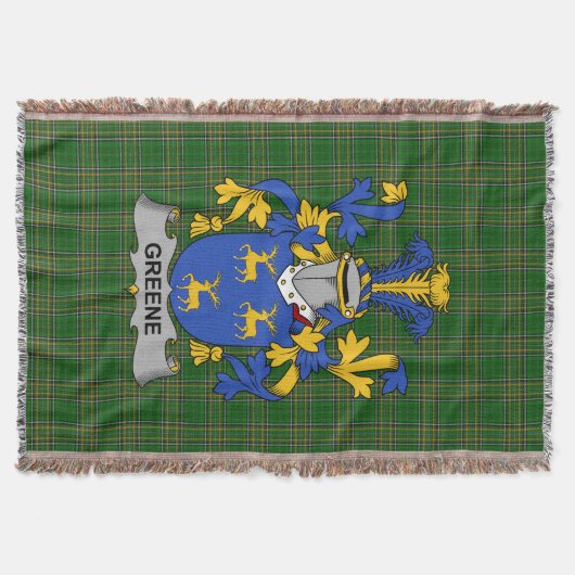 Irish Greene Coat of Arms Family Crest Ireland Deken (Voorkant)