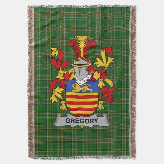 Irish Gregory Coat of Arms Family Crest Ireland Deken (Voorkant Verticaal)