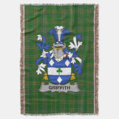 Irish Griffith Coat of Arms Family Crest Ireland Deken (Voorkant Verticaal)